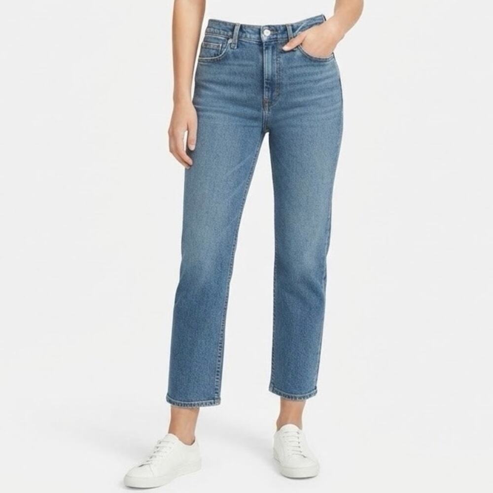 Everlane The Original Cheeky Jean High Rise Crop Blue Medium Wash Denim Size 26